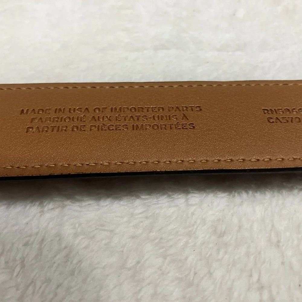 Nordstrom Men's Shop Brown Leather Belt – Size 46, Made in USA,‎ Polished Buckle